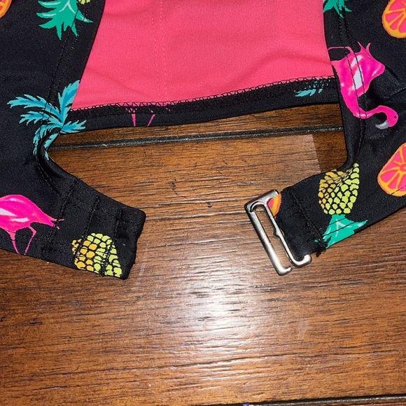 Flamingo & Pineapple Bikini Top Size Small - Picture 6 of 8